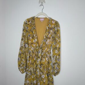 Show Me Mumu Floral Yellow Dress